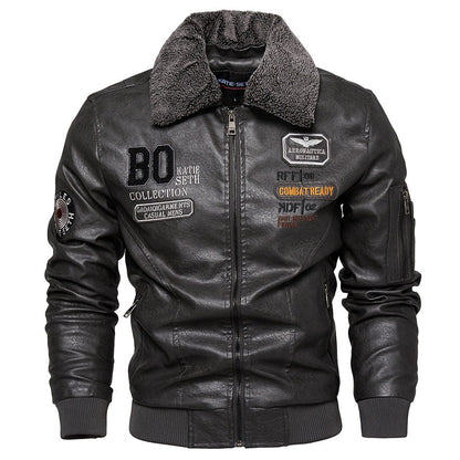 Business new Slim Genuine Leather Bomber Jacket Men Slim Leather Flight Jacket Black Pilot Coat High Quality Male Warm Jackets