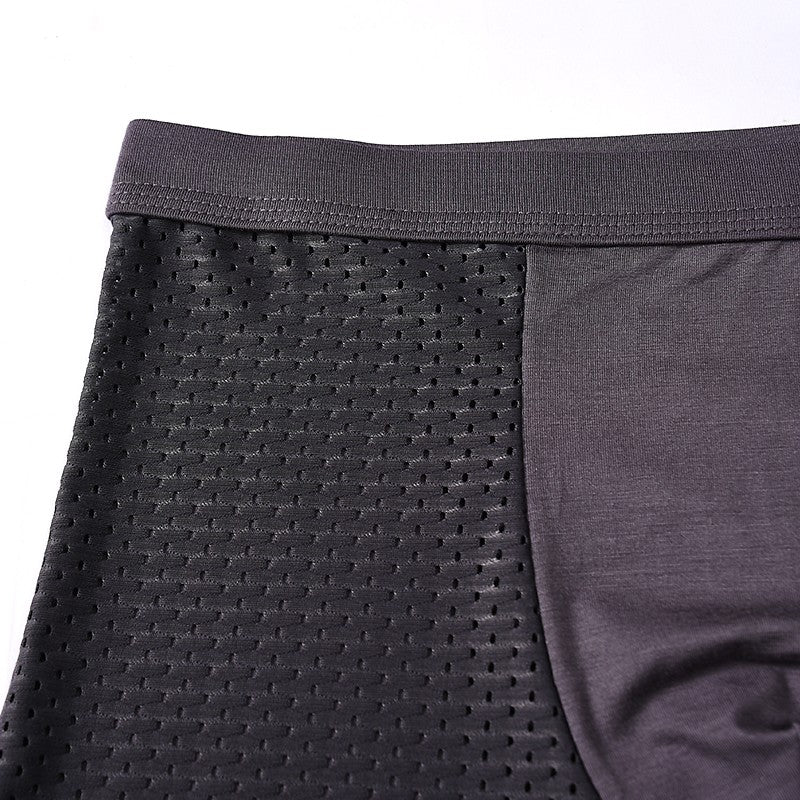 L-8XL Plus Banboo Fiber Men Underwear Male boxer Solid Panties Shorts Men's  Underpants Breathable Intimate Man boxers 4pcs