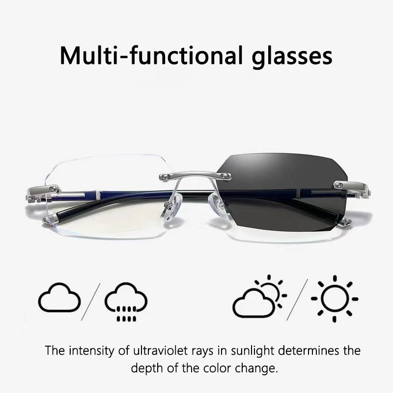 Finished Frameless Myopia Glasses For Men And Women With Ultra-light Edge Cutting Glasses Frame Myopia Glasses XTP191