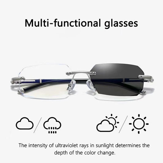 Finished Frameless Myopia Glasses For Men And Women With Ultra-light Edge Cutting Glasses Frame Myopia Glasses XTP191