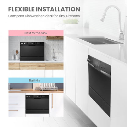 Midea&Comfee Automatic dishwasher, Large capacity dishwasher,6 Place Settings ?Can schedule appointments, multifunctional dishwasher, suitable for large and small kitchens, can be embedded dishwasher, suitable for homes and restaurants