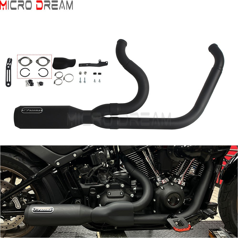 For Harley Softail Low Rider ST FXLRST 117 2025-26 Full Complete Exhaust System Swept-up Muffler Motorcycle Exhaust Pipes 2-In-1