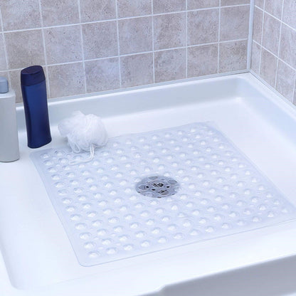 Tapete de chuveiro 53x53cm ventosa PVC antiderrapante tapete de banho quadrado para chão de chuveiro tapete de segurança antiderrapante para banheira carpete de banheiro