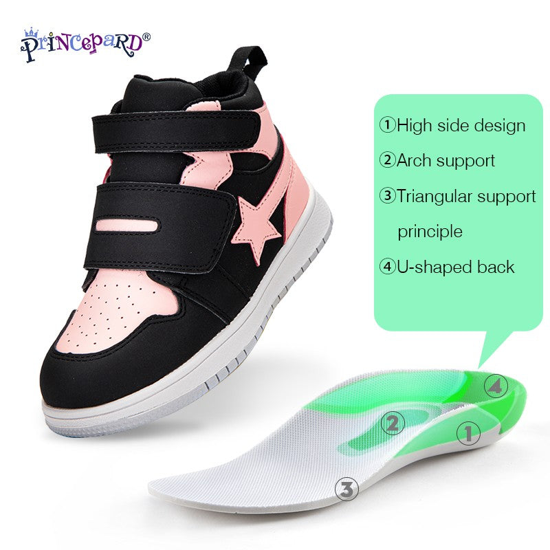Kids Sneakers Children Orthopedic Shoes, Tip Toe Walking High-Top Ankle Support Anti-Slip Sole Trainers for Girls Boys