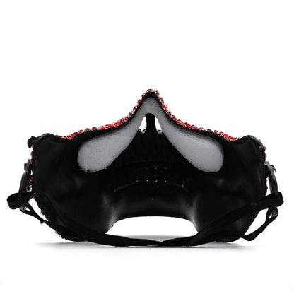 Gothic Handcrafted Half-Face Masquerade Mask Sparkling Punk Rock Style Rhinestone Mask Horror Style Full Diamond Mask Unisex