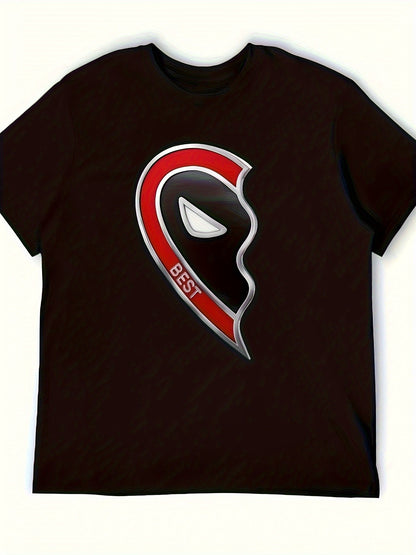 Short Sleeve Tops Marvel Studios Deadpool Wolverine Best Friends Heart Charm T-Shirt Marvel Authorized Hale Spring Summer