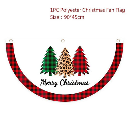 VIKAMA Merry Christmas Flag Banner Season's Greetings Decorations For Home Christmas Gatherings Garden Courtyard Banner