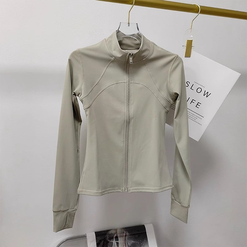 Women's Quick-Drying Long Sleeve Sports Jacket Running Training Fitness Top Gym Workout Sweatshirt - Casual Sports Coat