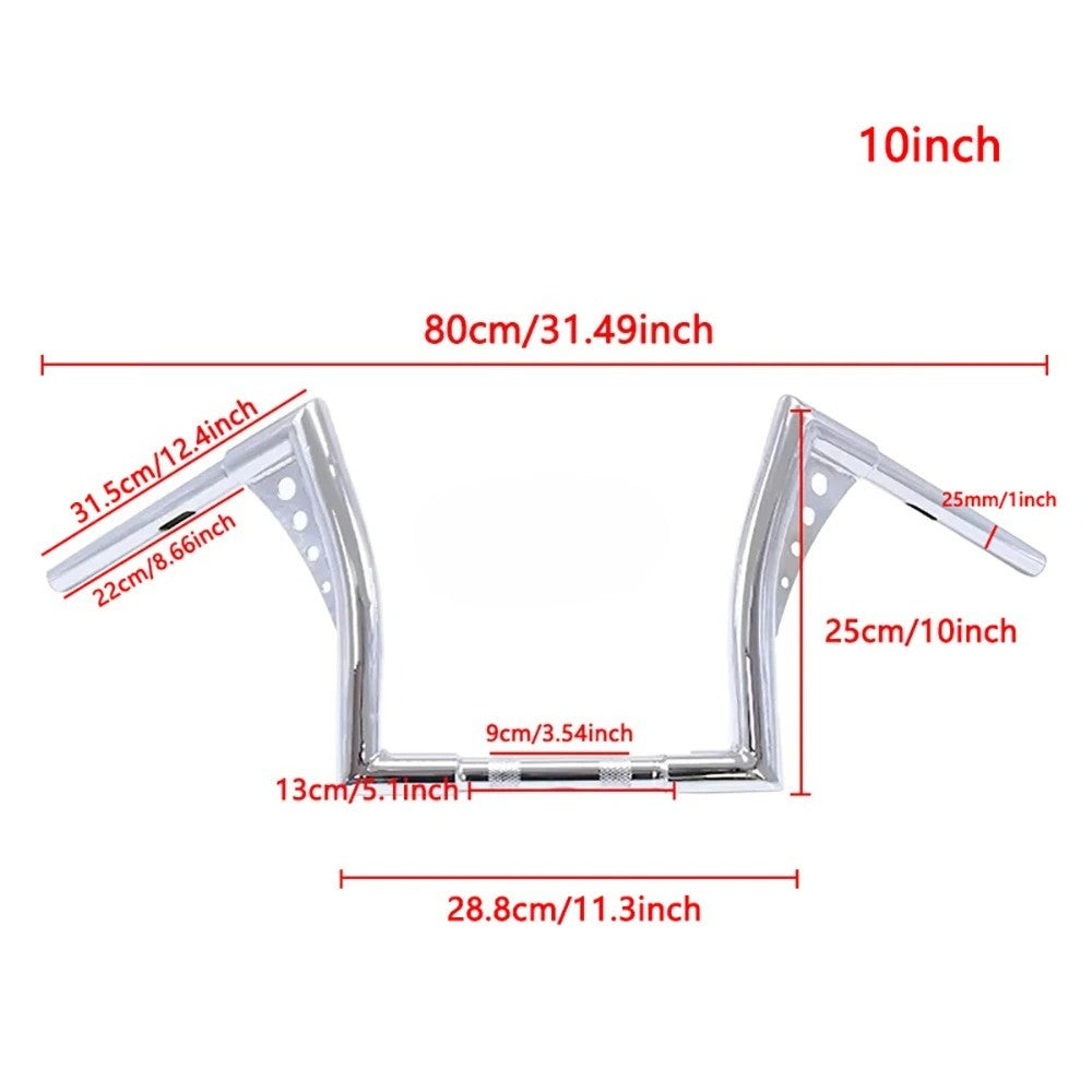 Guidões de motocicleta Glide de 10/12/14/16 polegadas para Harley 883 883n 883XL 1200 Hardman Soft Tail HONDA Iron Horse