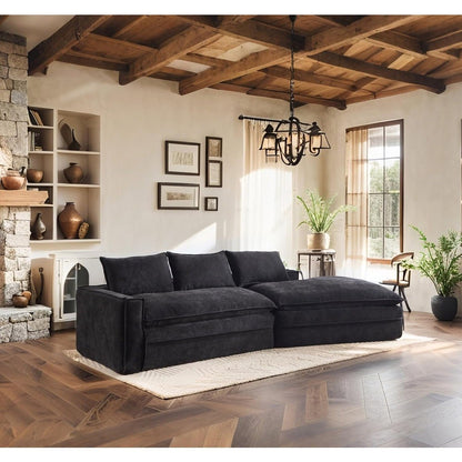 Luxury Oversized Cloud Couch – 4-Seater Boneless Deep-Seat Sectional Sofa for Living Room, Plush Ready-to-Relax Sofa