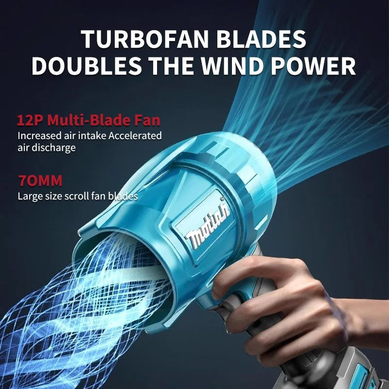 Soprador Turbo Elétrico a Jato sem Escovas Makita 30000RPM de Alta Potência, Ferramenta para Soprar Neve, Folhas e Poeira para Makita 18V