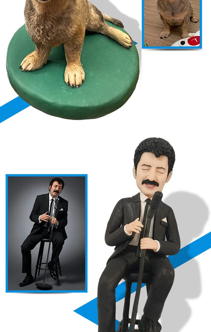Custom Handmade Bobblehead Figure, Personalized Clay Doll on Photos,Real person figurine 3D Customization,Christmas Gift for Men