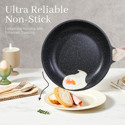 23Pcs Pots and Pans Set Non Stick, Kitchen Cookware Sets, Granite Stone Induction Cookware Non Stick Cooking Set w/Frying Pans,