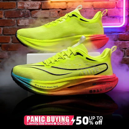 Men  Running Shoes Carbon Board Speciality Marathon Sports Breathable Lightweight Women's Comfortable Athletic Nonskid Sneakers