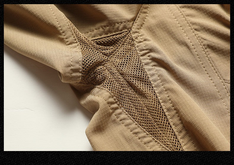 Spring Autumn Men Long Sleeved Shirt Men Tactical Work Shirts Tops Outdoor Multi-pocket Quick Drying Hiking Fishing Cargo Shirts