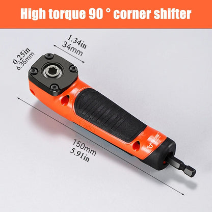 Parafusadeira Elétrica de Canto Multifuncional de Alto Torque 90° de Ângulo Reto Ferramenta Manual Adaptador de Broca de Canto