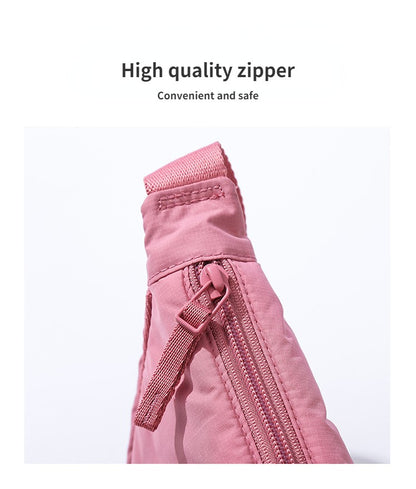 Solid Color Women's Portable Shoulder Bag Simple Female Nylon Cloth Padded Crossbody Bags Travel Purse Handbags Messenger Bag