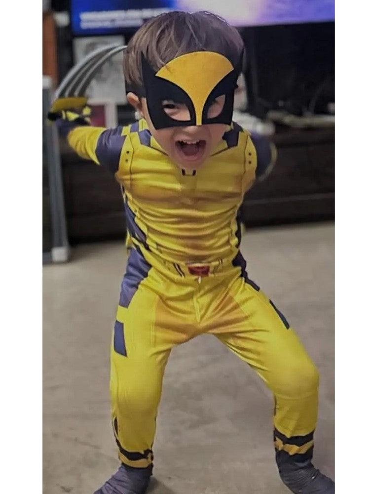 Wolverine Logan Battle Suit Claws Mask DEADPOOL 3 Movie Character Kids Adults Role Play Costume Wolf Paws Bodysuit Comic Con