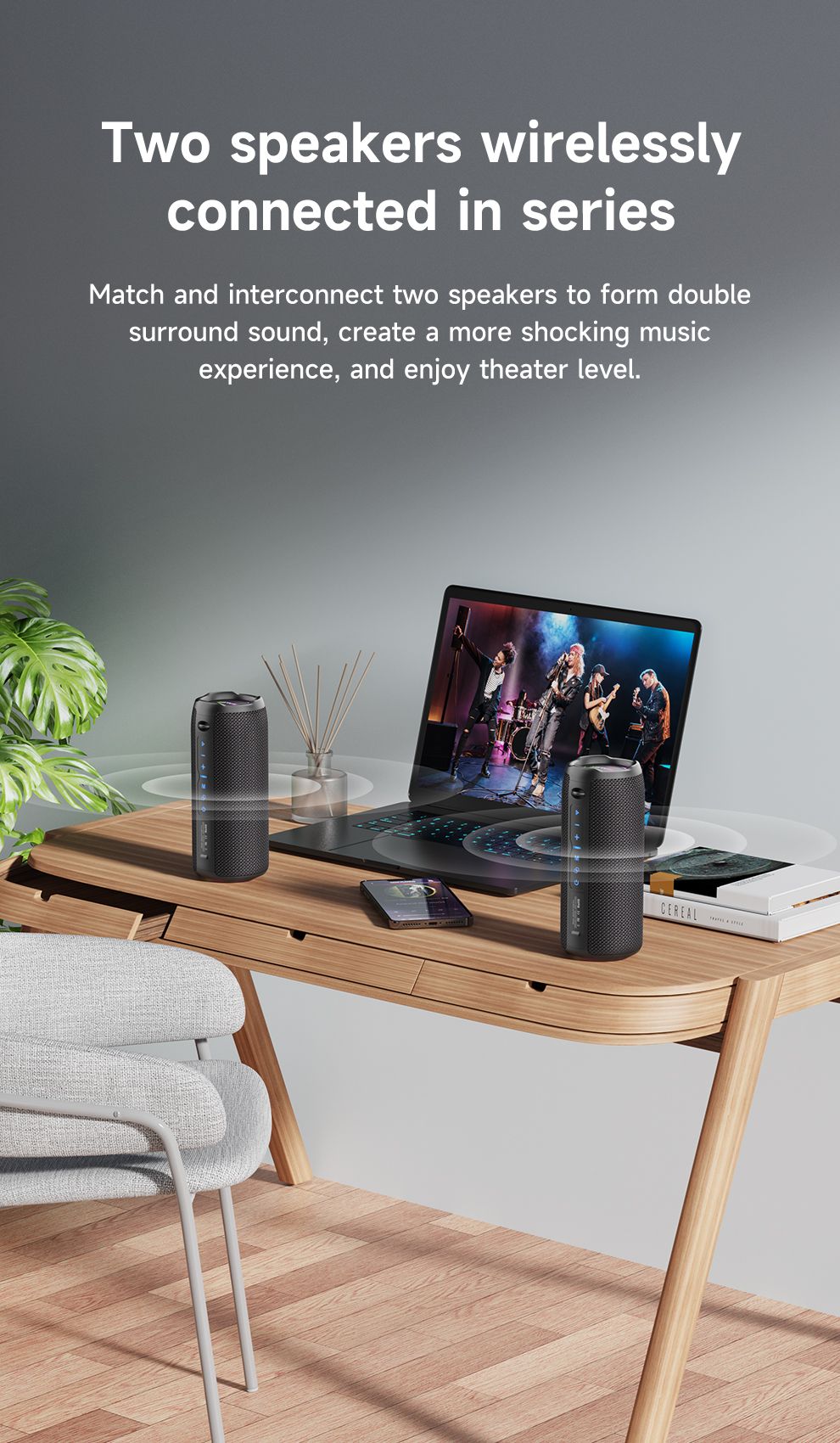 Zealot-S49PRO Portable Bluetooth Speaker 20W IPX6 Waterproof Powerful Sound Box Bass Boost Dual Pairing True Wireless Speaker