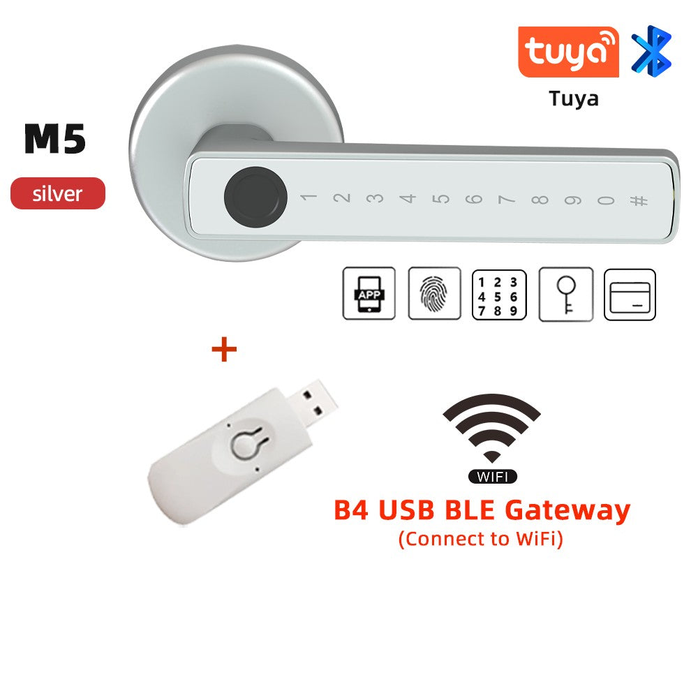 RAYKUBE M5 Tuya BLE Smart Fingerprint Door Lock Digital Electronic Lock with Password/Key/IC Card/ Smartlife/ Tuya APP Unlock
