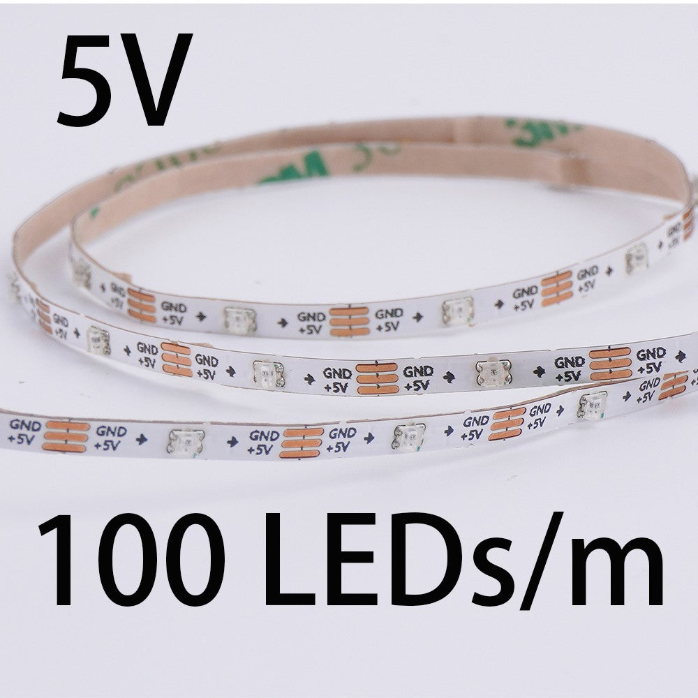 Super Thin 3mm WS2812b LED Strip Light DC 5V 12V Individually Addressable SPI RGB Pixel LED Tape Ribbon Dream Colour DIY