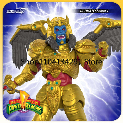 Original em estoque Super7 Power Rangers Série 1 Ranger Verde e Ranger Amarela T-Rex Zord Presente de Aniversário Brinquedo Colecionável