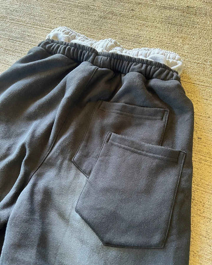 Calça de Moletom Y2K Masculina Feminina Gótica Hip Hop Americana com Patch de Letras Y2K Dupla Camada Larga Elástica na Cintura Calça Jogger Casual