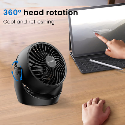GAIATOP Air Circulator Fan, Portable Desk Fan Table Fan Dorm Fan, 5-Inch Small Fan 3 Speed with 360° Adjustable Tilt
