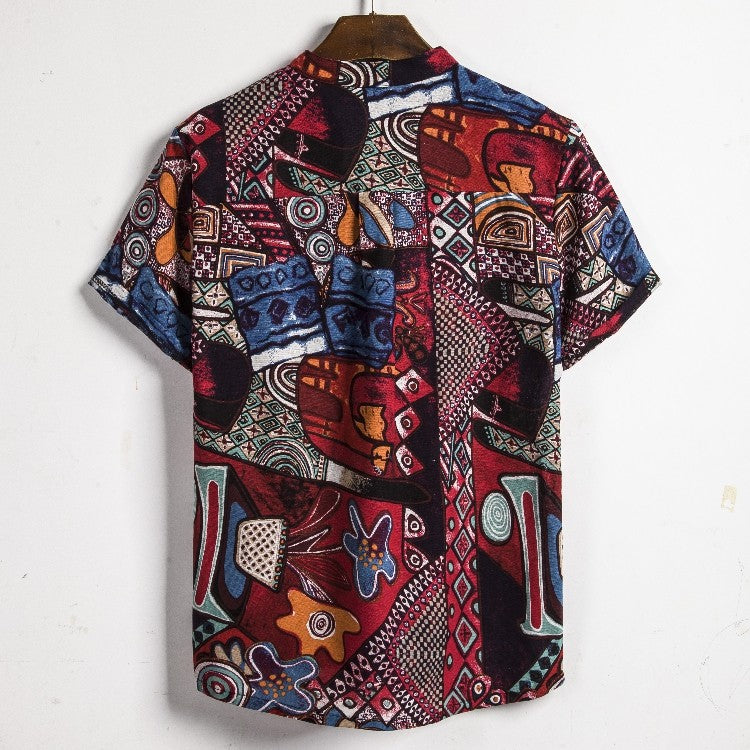 2024 new Hawaiian Cotton High Quality Shirts Men's Oversize Shirt Man Tiki Fashion Clothing Blouses Luxury Social T-shirts