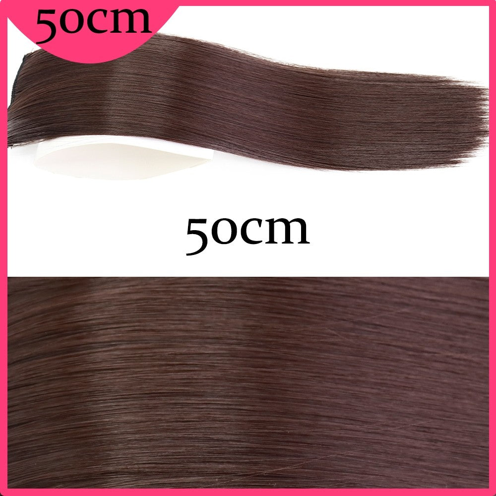 MERISI HAIR Apliques de Cabelo Sintético Liso Invisível com 2 Presilhas, Aumento de Volume, Extensões de Cabelo, Cobertura Lateral Superior
