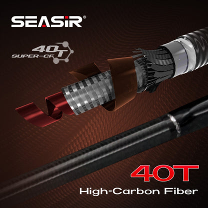 Vara de Pesca para Spining e Casting Seasir Salminus XF M/MH, Passadores FUJI O, 1,83M, Arrasto 7-9KG, 4 Partes, Alta Potência, Vara de Viagem Versátil