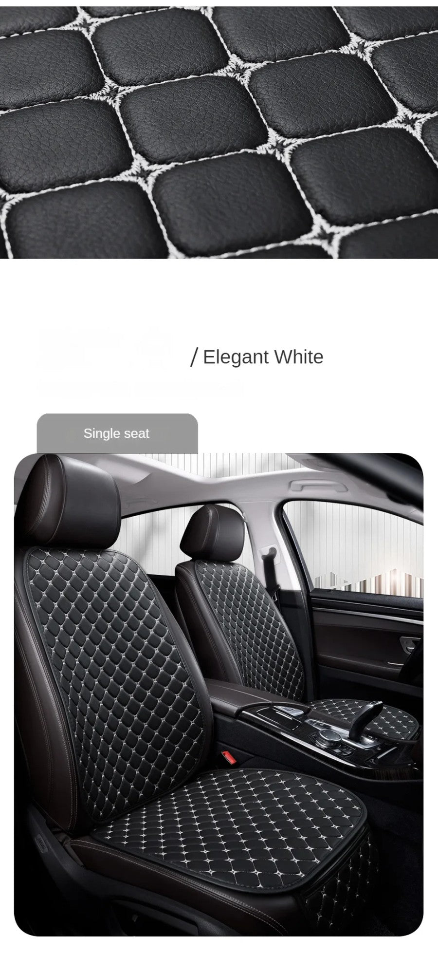 Kcimo Pu Leather Car Seat Cover Seat Back Soft Cushion Universal Front and Rear Car Seat Cushion Chair Carpet Pad Four Seasons