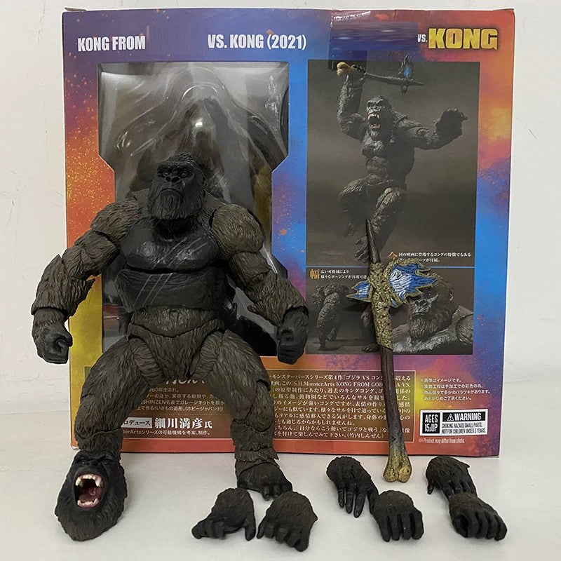 SHM Kong Do Filme Godzilla Vs Kong 2021 PVC Boneco de Ação Kaiju Monsterverse Modelo Dinossauro Brinquedos de Ação Colecionáveis Presentes