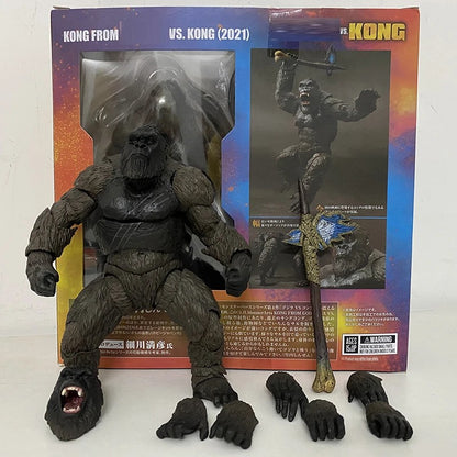 SHM Kong Do Filme Godzilla Vs Kong 2021 PVC Boneco de Ação Kaiju Monsterverse Modelo Dinossauro Brinquedos de Ação Colecionáveis Presentes