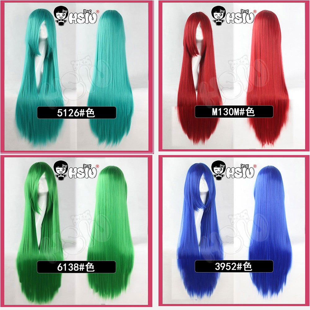 ?HSIU Brand? 80cm Cosplay wig Long 22 color Wig Heat Resistant Synthetic Hair Anime Party wig Fiber synthetic wig+Free wig cap