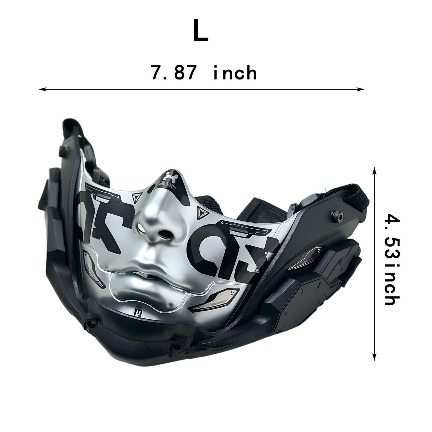 14 Color Two Sizes Cyberpunk Half Face Mask Halloween Cosplay Mask Adjustable Strap Breathable Comfort Party Costume Face Cover
