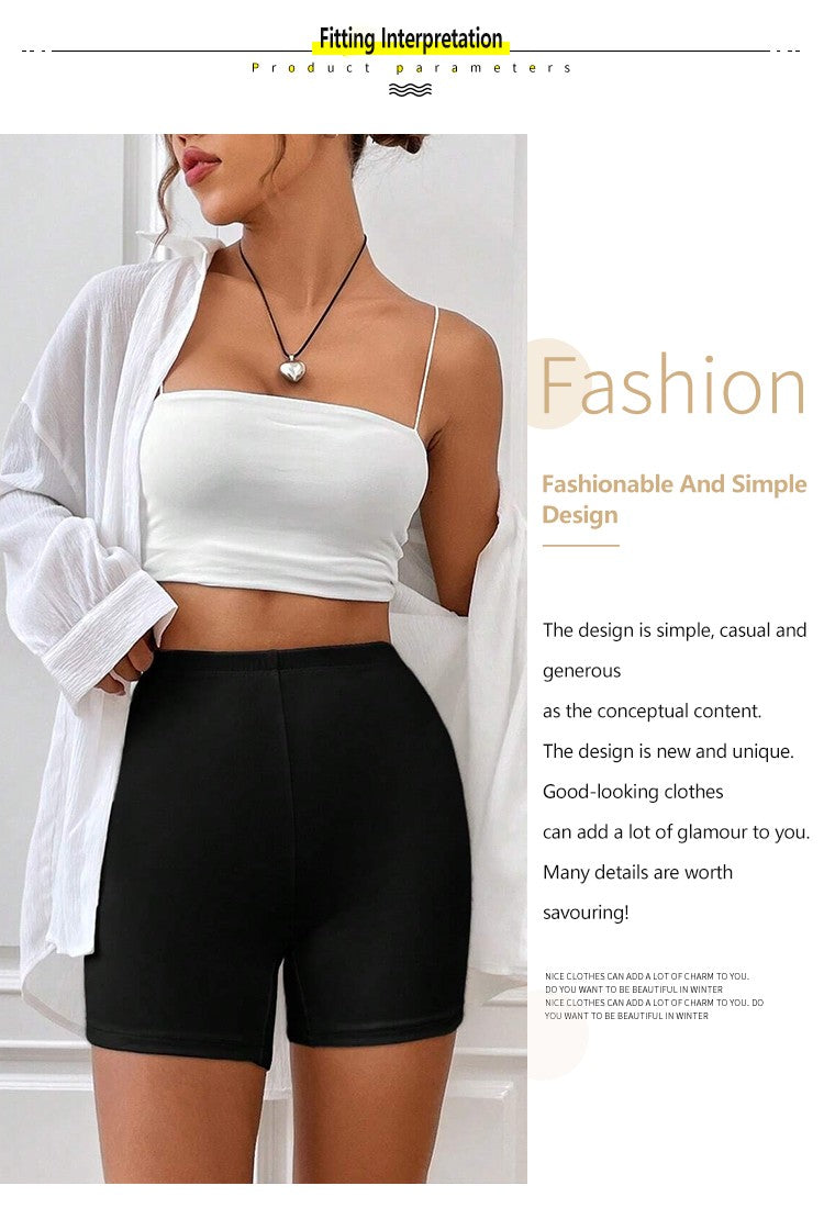 Solid Color Women Tight Pants Breathable Comfortable Versatile Elastic Pants Fashion Cool Summer Shorts Casual Sport Pants