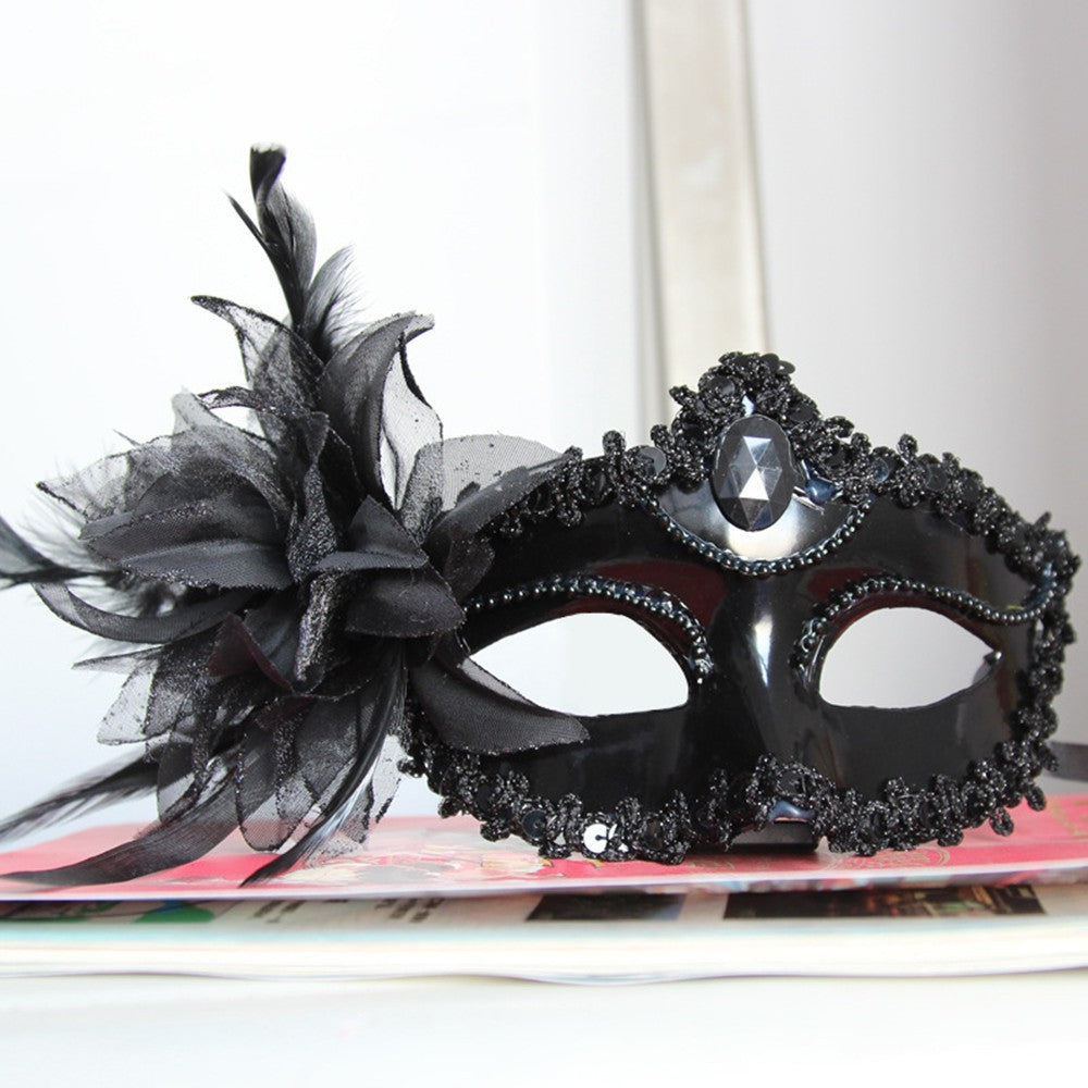Dance Party Diamond Venetian Mask Feather Flower Wedding Carnival Performance Costume Sexy Lady Mask Masquerade Christmas 2026