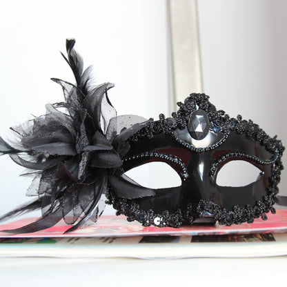Dance Party Diamond Venetian Mask Feather Flower Wedding Carnival Performance Costume Sexy Lady Mask Masquerade Christmas 2026