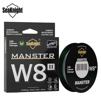 Linha de Pesca SeaKnight W8 II 300M PE, 8 Fios, Multifilamento Trançado, Revestimento Atualizado de Resina de Silicone, Pesca em Água Salgada