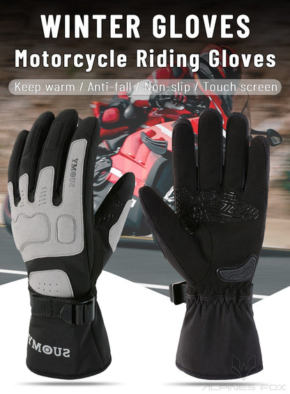 Luvas de Motocicleta Impermeáveis e Corta-Vento Guantes Moto Luvas de Pilotagem de Motocicleta Tela Sensível ao Toque Luvas de Motocross de Inverno