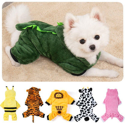 Roupas de Inverno para Cães Moletom Quente de Fleece para Cães Roupas para Cães Pequenos Chihuahua Filhotes Gatos Jaqueta Casaco Macacão para Cães Fantasia