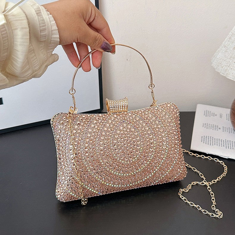 Luxury Women's Evening Bag Sparkling Rhinestone Handbag Fashion Chain Crossbody Bag Elegant Wedding Dress Party Banquet Clutch
