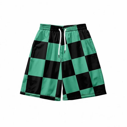 Anime Kamado Tanjirou Cosplay Shorts Tomioka Giyuu Kamado Nezuko 3D Print Beach Shorts Elastic Waist Outfits for Men