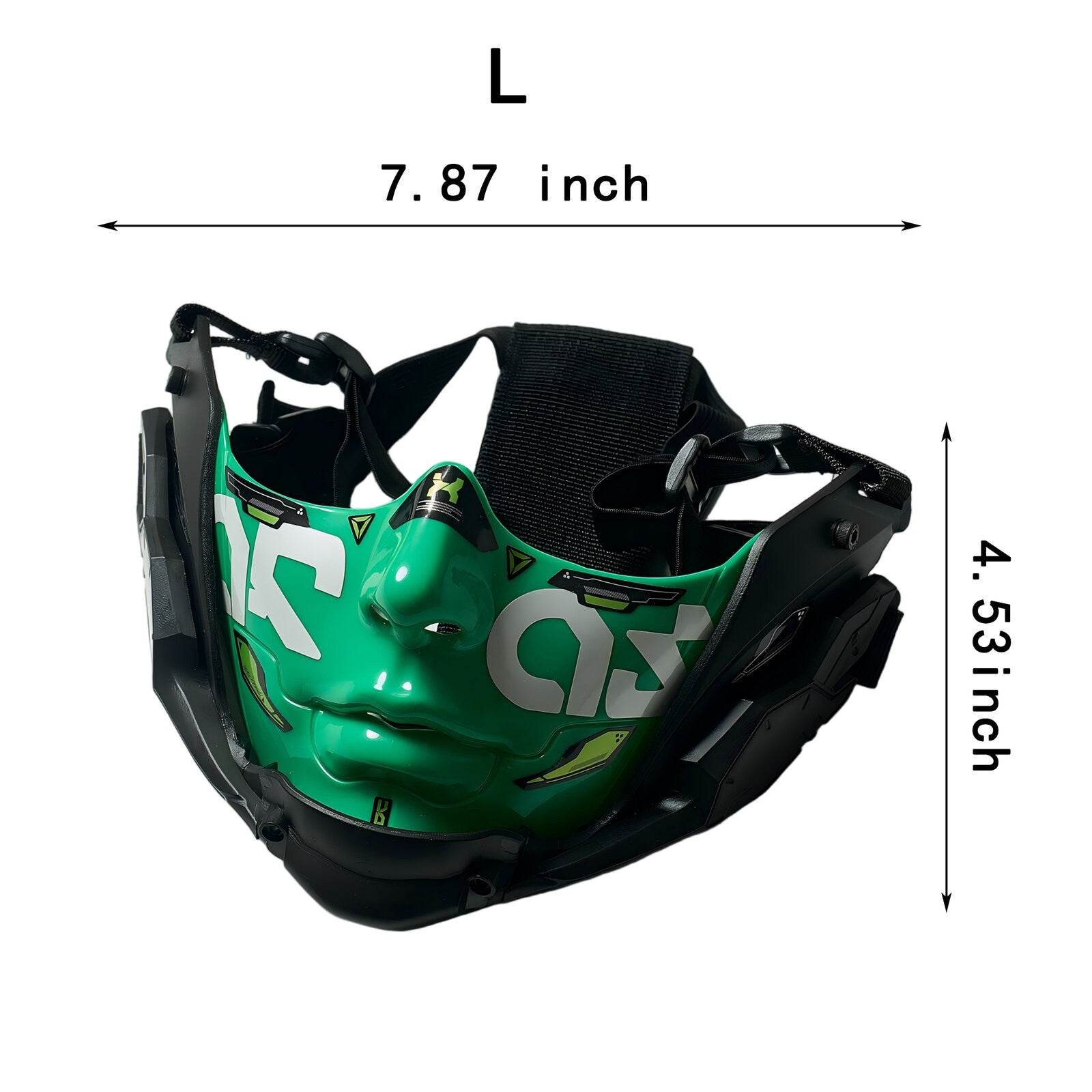 14 Color Two Sizes Cyberpunk Half Face Mask Halloween Cosplay Mask Adjustable Strap Breathable Comfort Party Costume Face Cover