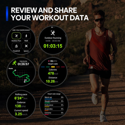 Zeblaze Stratos 3 PRO GPS Smart Watch 1.43" AMOLED Display Bluetooth Phone Calls Health Monitor Smartwatch Sports Route Display