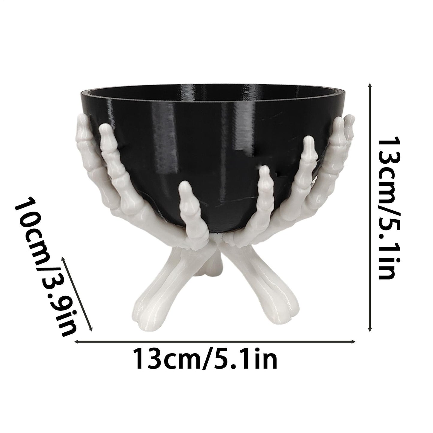Tigela de Doces de Halloween Suporte de Armazenamento de Doces em Formato de Mão de Esqueleto Gótico Decorações Assustadoras de Halloween Organizador de Doces
