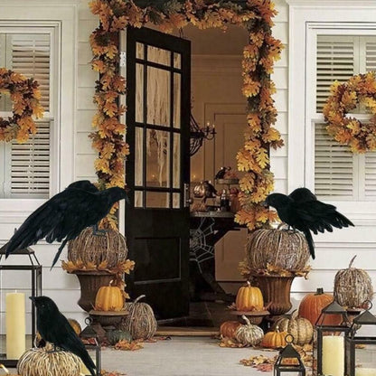 Simulação de Corvo Preto de Halloween Corvo Preto de Halloween Adereços de Corvo Simulação Pássaro Falso Festival Fantasma Decoração de Halloween Brinquedos Assustadores