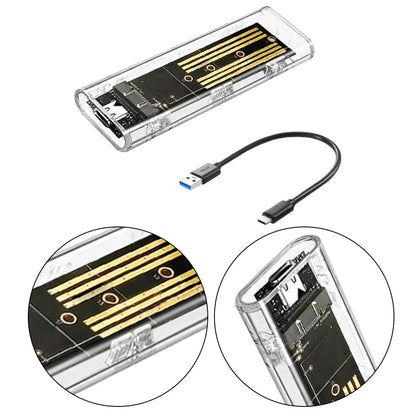 M.2 NGFF SATA Tipo C 3.1 Caixa de Disco Rígido 10Gbps Case SSD Externo Transparente Adaptador SSD Externo para 2230 2242 2260 2280