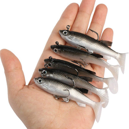 Kit 5 Peças Isca de Pesca Isca Macia 8cm/2.8in Isca Artificial Anzóis Legais